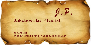 Jakubovits Placid névjegykártya